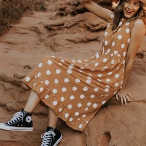 Polka dot midi dress